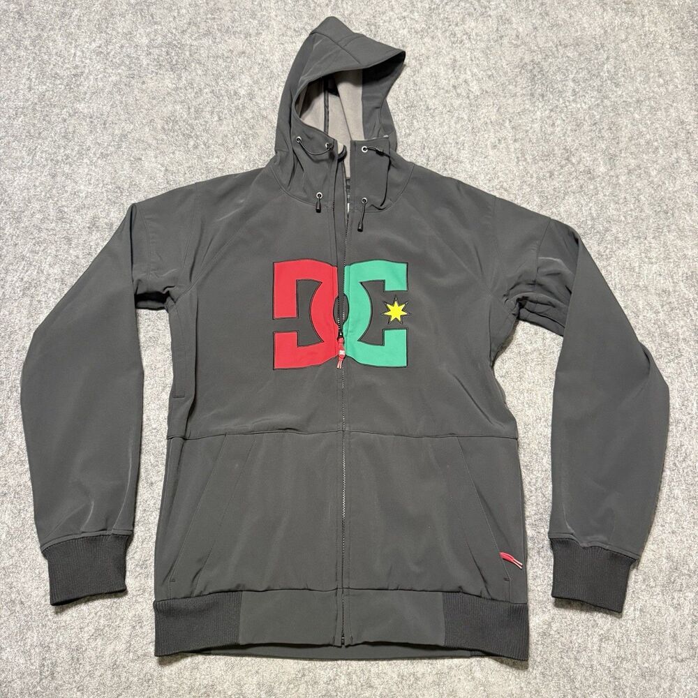 DC Shoes Spectrum Snowboard Jacket Mens Medium Gray 10K Waterproof Hooded Ski